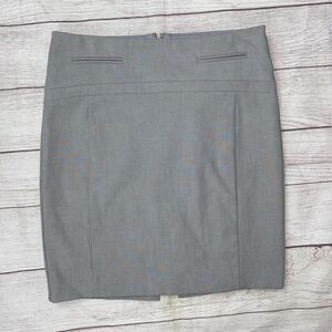 Express women 4 grey fully lined mini pencil skirt w/back slit